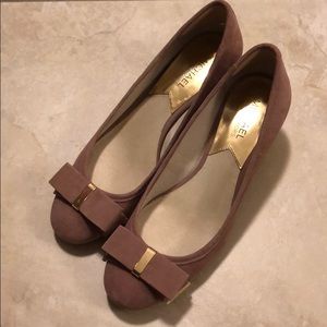 Michael Kors pink suede block heels.